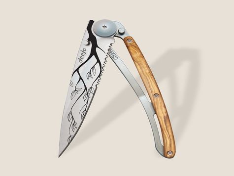 Deejo Serrated 37g, Olivenholz / Baum