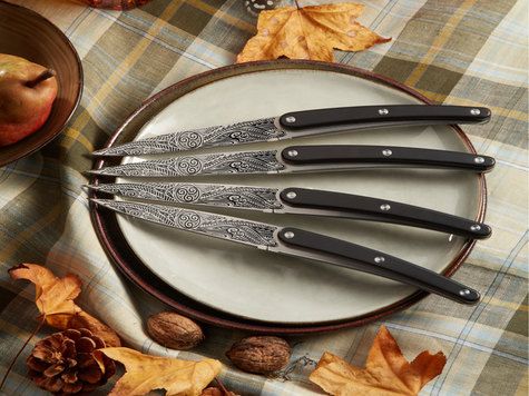 4 Deejo Tafelmesser Restaurant, Ebenholzoptik / Triskell
