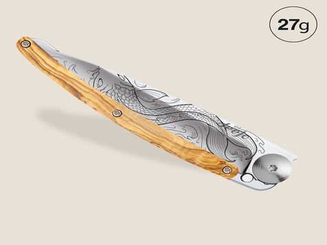 Deejo 27g, Olivenholz / Fische