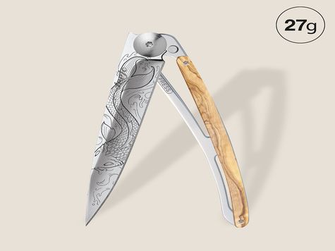 Deejo 27g, Olivenholz / Fische