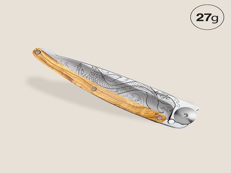 Deejo 27g, Olivenholz / Fische