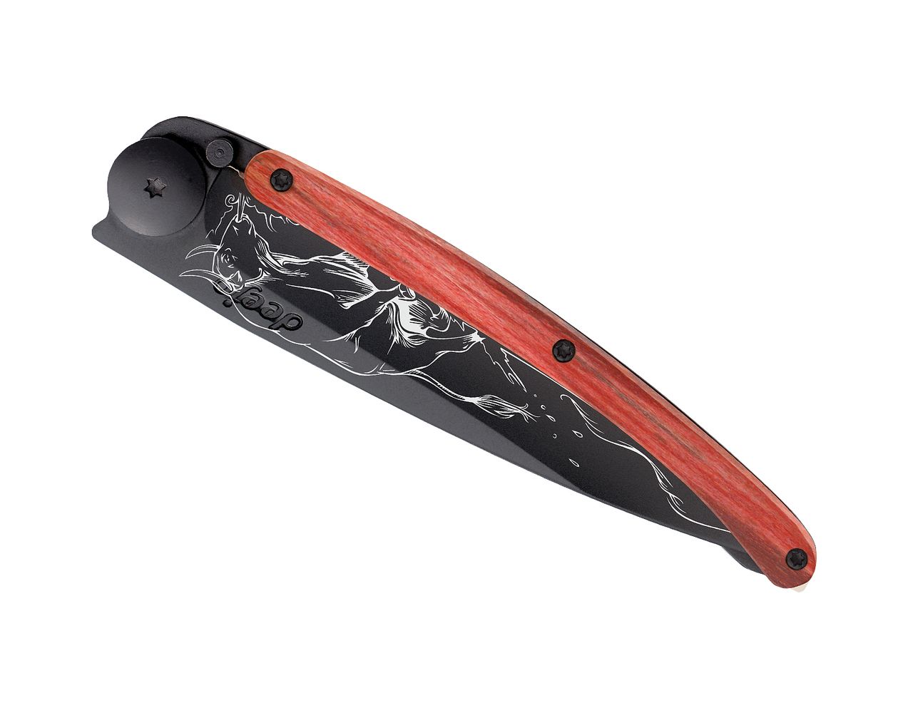 Deejo 37g, Rot Buchenholz / Stier - Tattoo 37Gr - Deejo 