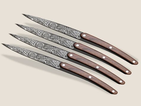 4 Deejo Tafelmesser Restaurant, Rosenholzoptik / Triskell