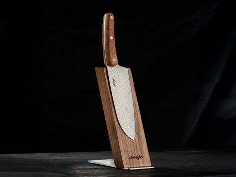 Deejo Santoku, Damast 67, Olivenholz
