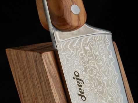 Deejo Santoku, Damast 67, Olivenholz