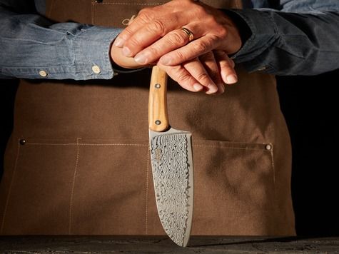 Deejo Santoku, Damast 67, Olivenholz