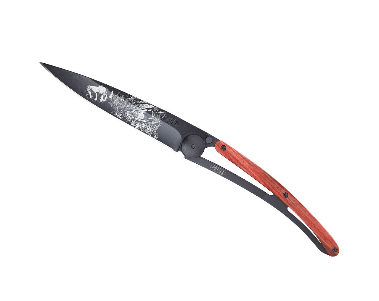 Deejo 37g, Rot Buchenholz / Grizzly - 37 GR (STANDARD) - TASCHENMESSER