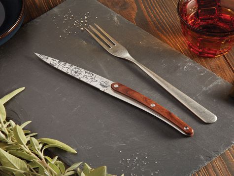 4 Deejo Tafelmesser Restaurant, Rosenholzoptik / Saporem Mundi