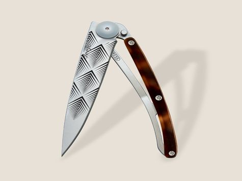 Deejo 37g, Schildpattoptik bernsteinfarben / Art Déco