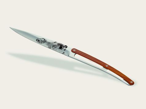 6 Deejo Tafelmesser Prestige, Korallenholz / Wild