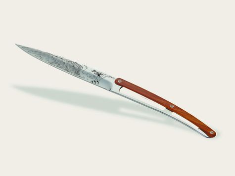 6 Deejo Tafelmesser Prestige, Korallenholz / Wild