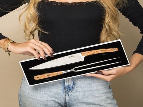 Damast Tranchier-Set in Geschenkbox inkl. Echtheitszertifikat
