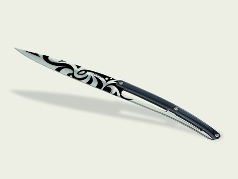 6 Deejo Tafelmesser Prestige, Ebenholz / Tattoos Aus Der Welt