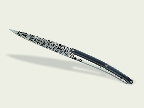 6 Deejo Tafelmesser Prestige, Ebenholz / Tattoos Aus Der Welt