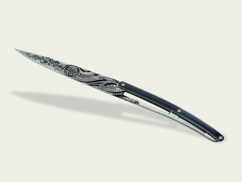 6 Deejo Tafelmesser Prestige, Ebenholz / Tattoos Aus Der Welt