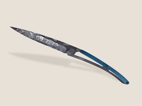 Deejo 37g, Blaues Buchenholz / Leuchtturm