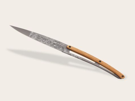 6 Deejo Tafelmesser Prestige, Olivenholz / Blüte