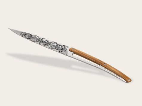 6 Deejo Tafelmesser Prestige, Olivenholz / Grand Siècle