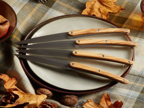 4 Deejo Tafelmesser Restaurant, Olivenholzoptik