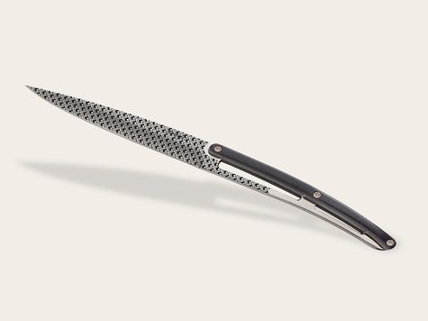 6 Deejo Tafelmesser Prestige, Ebenholz / Geometrie