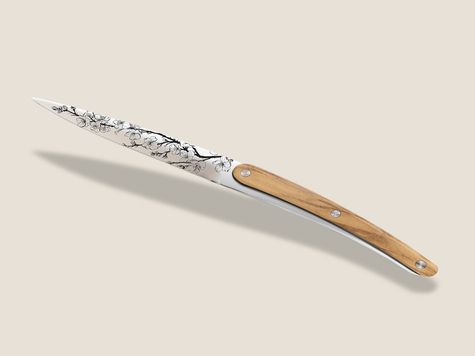 4 Deejo Tafelmesser Restaurant, Olivenholzoptik / Sakura