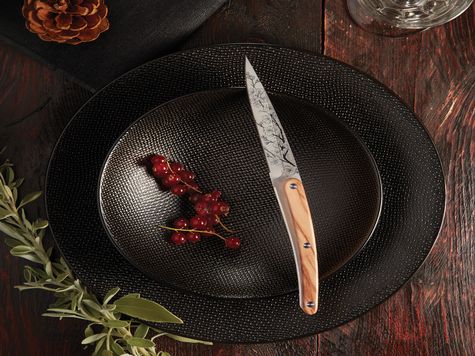 4 Deejo Tafelmesser Restaurant, Olivenholzoptik / Sakura