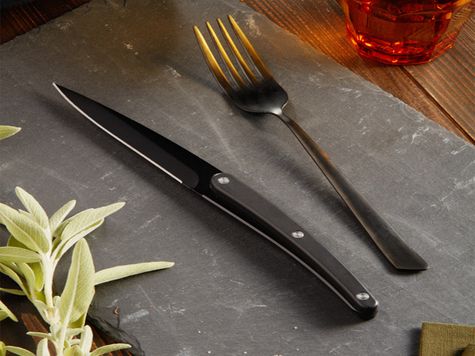 4 Deejo Tafelmesser Restaurant, Ebenholzoptik