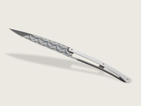 6 Deejo Tafelmesser Prestige, Chrom / Art Déco